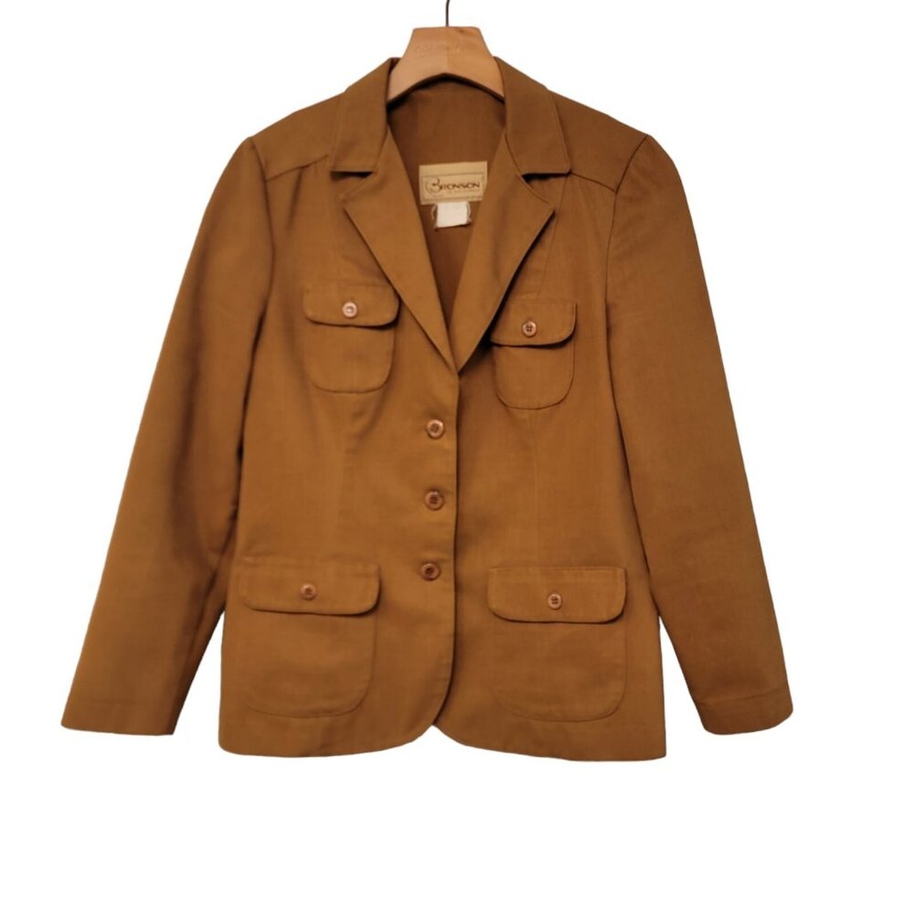 VINTAGE Bronson California Jacket‎ Womens 9/10 Brown Blazer Western Pockets 80s